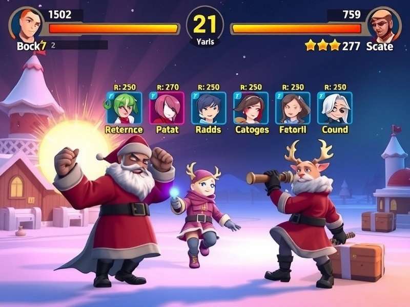 Festive Power Battler gameplay screenshot showing character selection